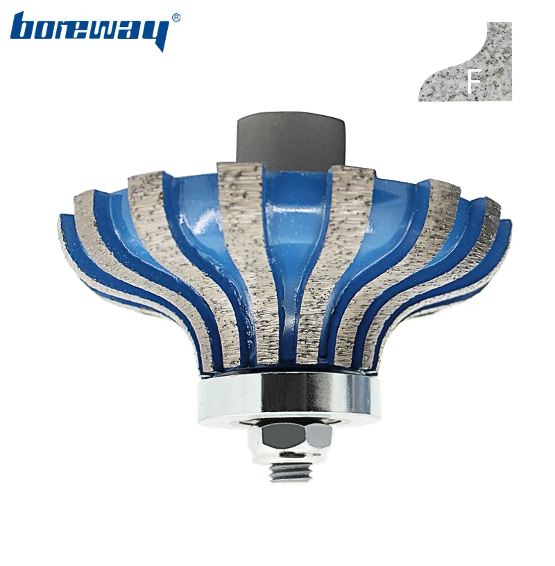 

Boreway F40 Metal Segmented And Continuous Router Bit Grinding Profiling Wheel With 5/8''-11 Or M14 Thread For Marble Granite