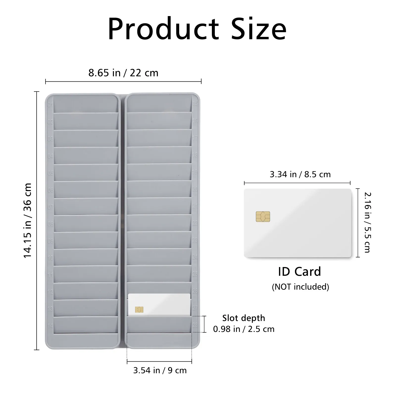 28 Slots Plastic Time Cards Holder Wall Mounted Attendance Rack Office School Supply Sign in Storage Organizer