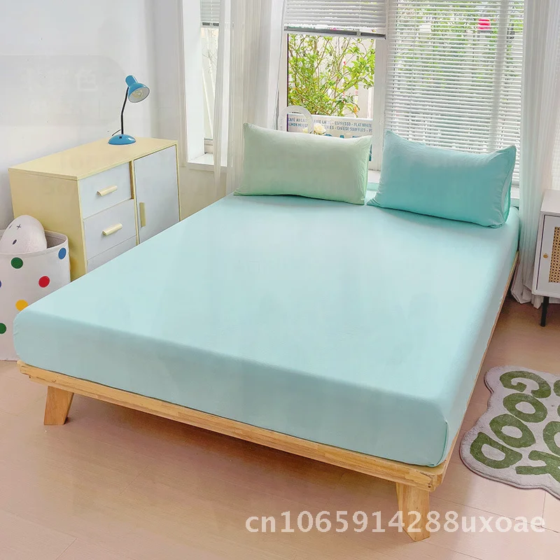 Class a Single Bed Hat Maternal Infant Grade Washed Cotton Pillowcase Pair Super Soft Fitted Sheet for 1.8m & 1.5m Beds