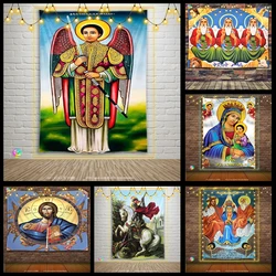 Virgin Mary  Wall Tapestry Christ Jesus Eritlia Hanging  Bedroom Living Room Decor Wise Men Ethiopia Orthodox  Home Decoration