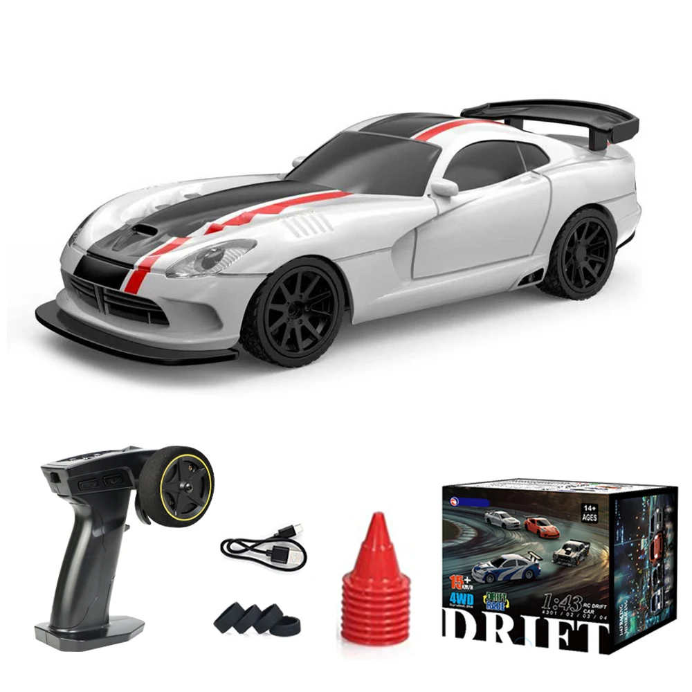 1/43 4WD RC Drift Auto 2.4G Mini Raceauto Afstandsbediening Snelheidsauto RTR Vierwielaandrijving Hoge Snelheid Model Speelgoed voor Kinderen Jongens Cadeau