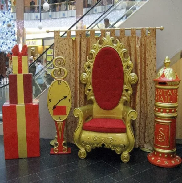 Commercial Outdoor Large Resin Crafts Fiberglass Christmas Figurines Chair Bells Exclusive Mailbox Set Gifts Christmas