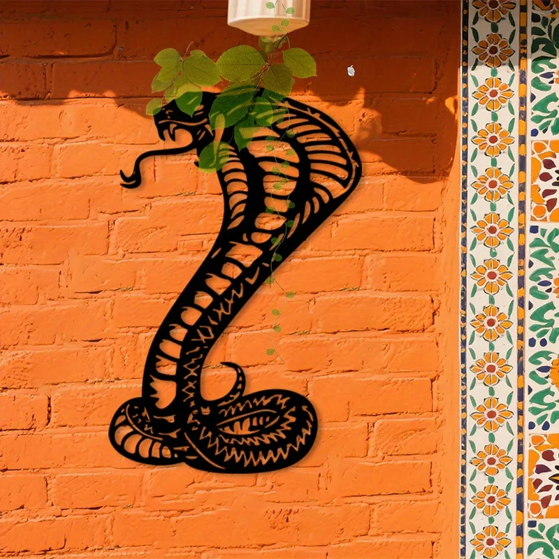 1PC Realistic Cobra Snake Metal Wall Art, Iron Reptile Decor for Indoor Outdoor, Perfect Gift for Snake Lovers