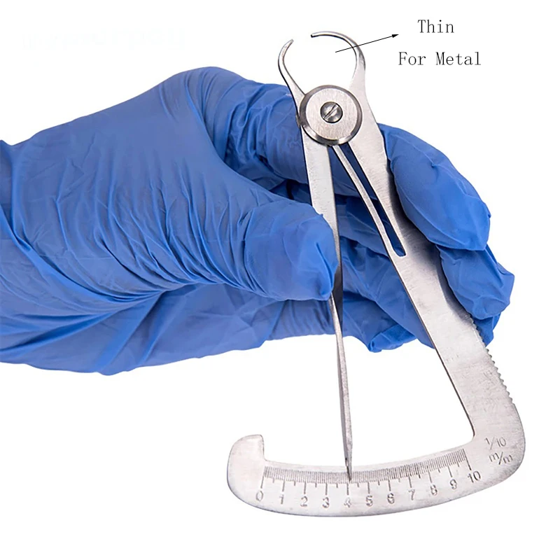 1Pc Stainless Steel High-Precision Dental Ruler, Dental Measuring Instrument, Stainless Steel Wax Thickness Measuring Ruler
