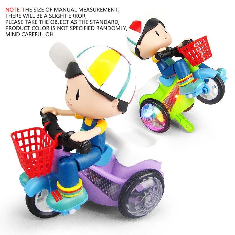 

Music Stunt Cool Tricycle Car 360 Degree Rotate Luminous Motorcycle Baby Toys Easy to Use Christmas Gift for Children Kids