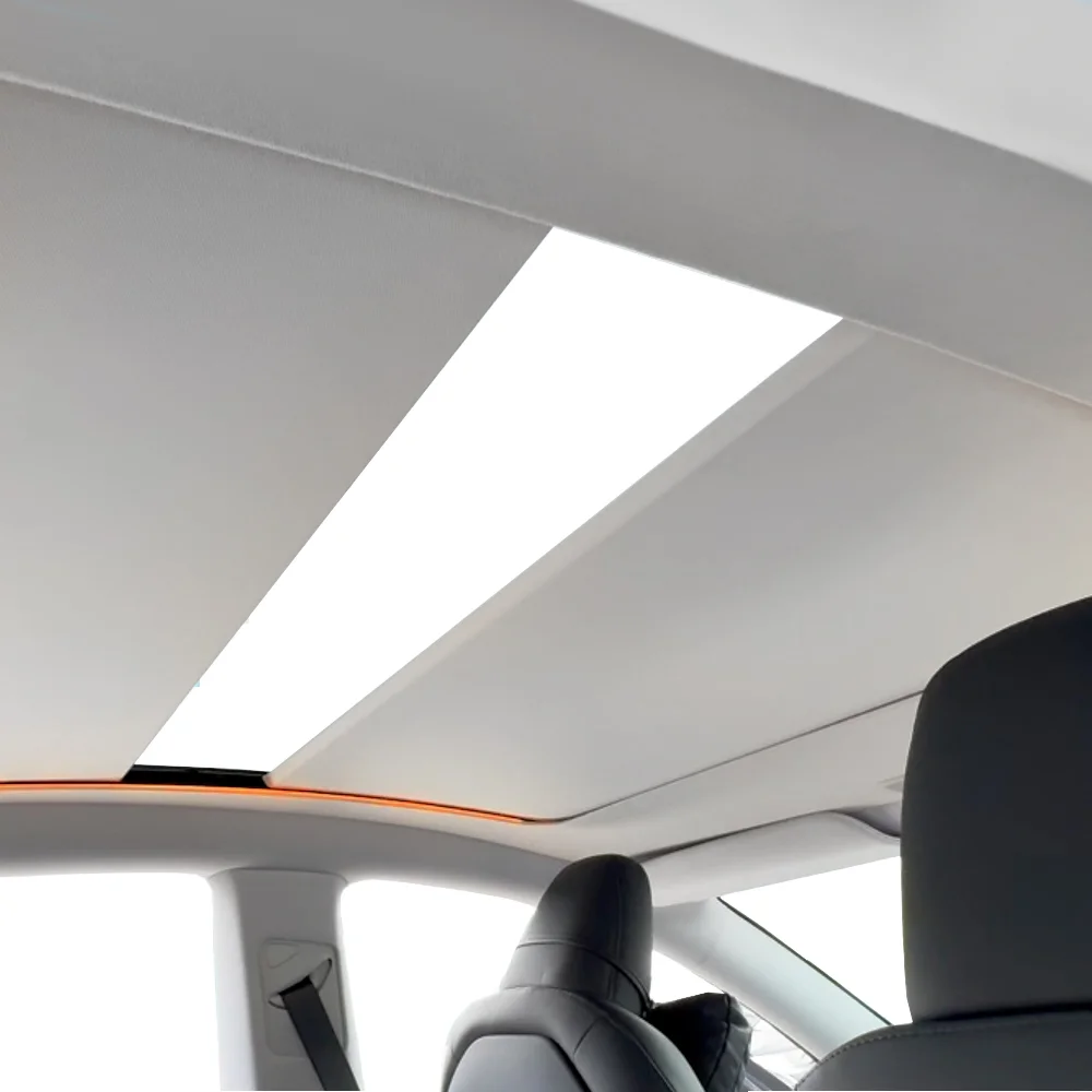 2025 Electric Powered Te Model Y New Juniper Sunshade PVC Voice Control Retractable Sunroof with Heat UV Protection