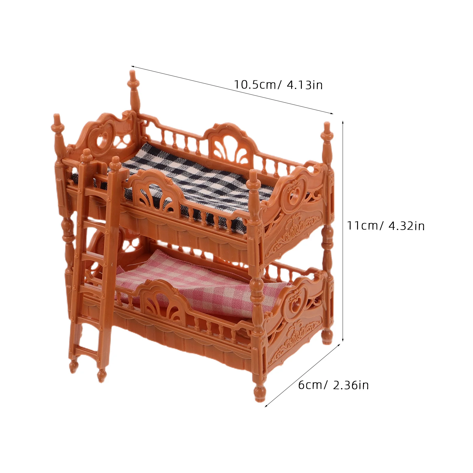 2 set Dollhouse Bunk Bed Set Miniature Bedroom Furniture For Kids Role Play Realistic Dollhouse Decor Mini House Accessory