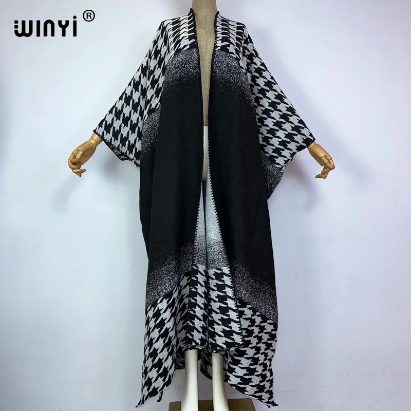 WINYI-vestido de Invierno para mujer, abrigo suelto de piel de lujo Retro, abrigo de plumón largo grueso y cálido, cárdigan de moda de Oriente Medio, abaya de invierno