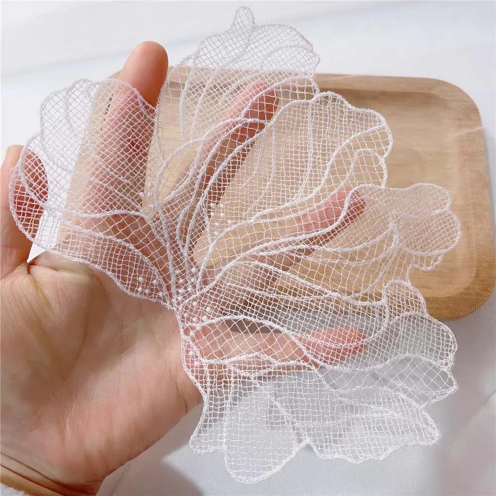 5Pcs White Flower Applique White Lace Embroidered Patch Corsage DIY Repair Clothing Accessories