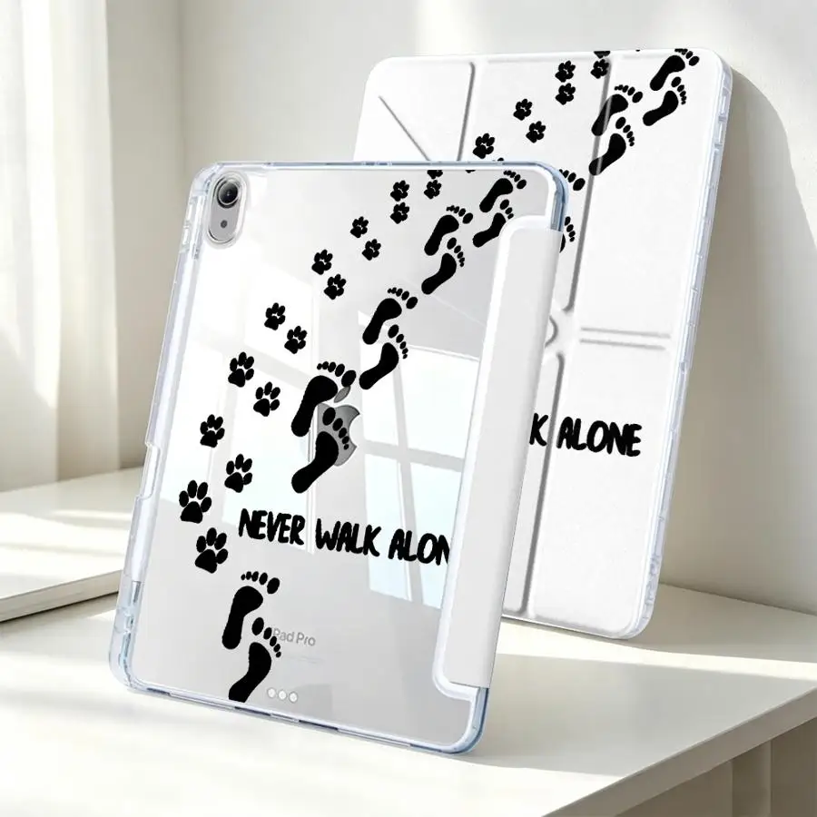 With Pen Slot Cover Tablet Case For Samsung Galaxy Tab S7 FE A9 Plus A11 S9 Plus A8 S10 Lite S8 Footstep Paw Pattern