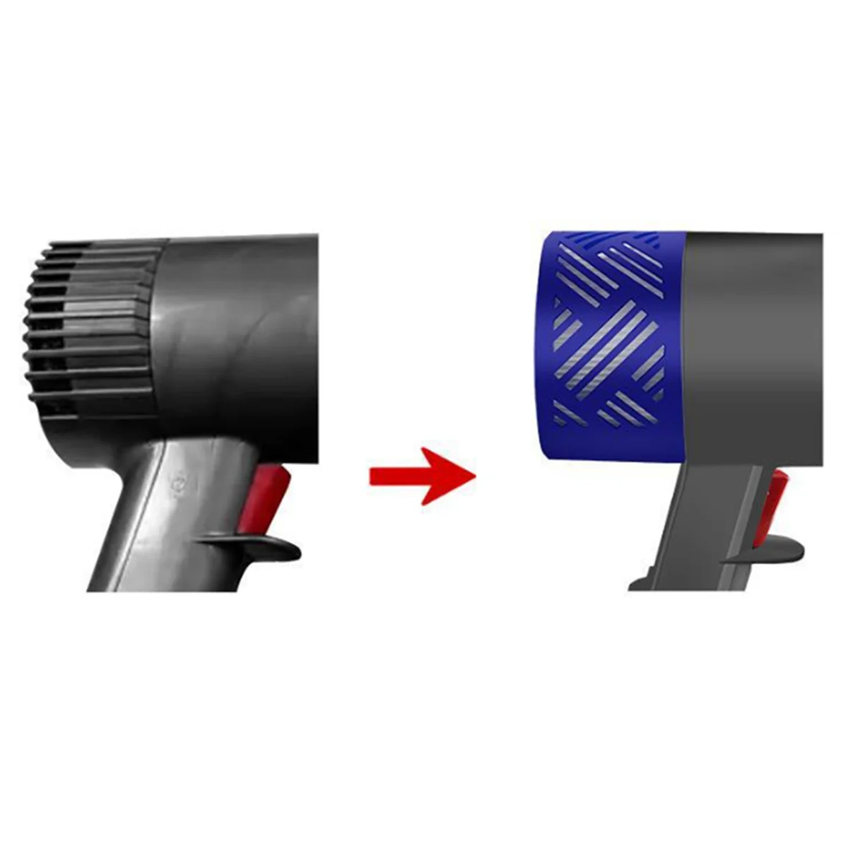 2X استبدال مجموعة الملحقات ل V6 DC58 DC59 DC61 DC62 DC74 أجزاء المكنسة الكهربائية المحرك الغطاء الخلفي مرشح خلفي