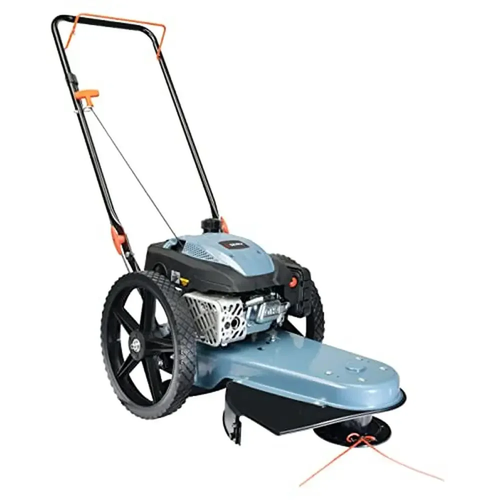 Gas Walk Behind Brush Cutter and String Trimmer 22-Inch Swatch .155-Inch Line 160cc 4-Cycle Engine Steel Deck Large Cutting