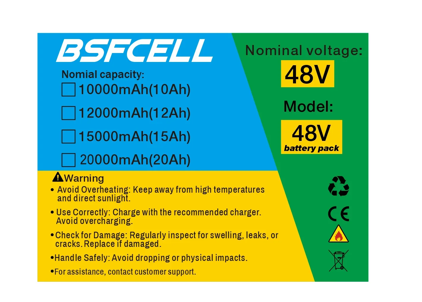 48V E-Bike Battery 10Ah/12Ah/15Ah/20Ah Li-ion Battery Pack Bike Kit for E-Bike Battery XT60/T-plug/Wire Connector