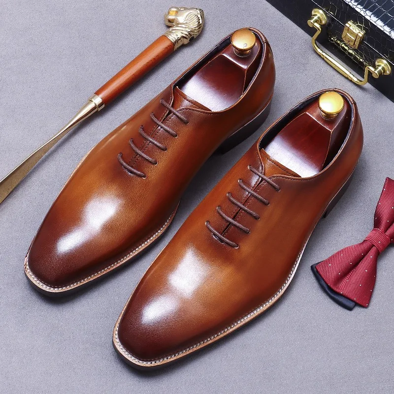 

2025 Men's Genuine Leather New Business Dress Leather Shoes Leather Full Leather Men's British Oxford Shoes