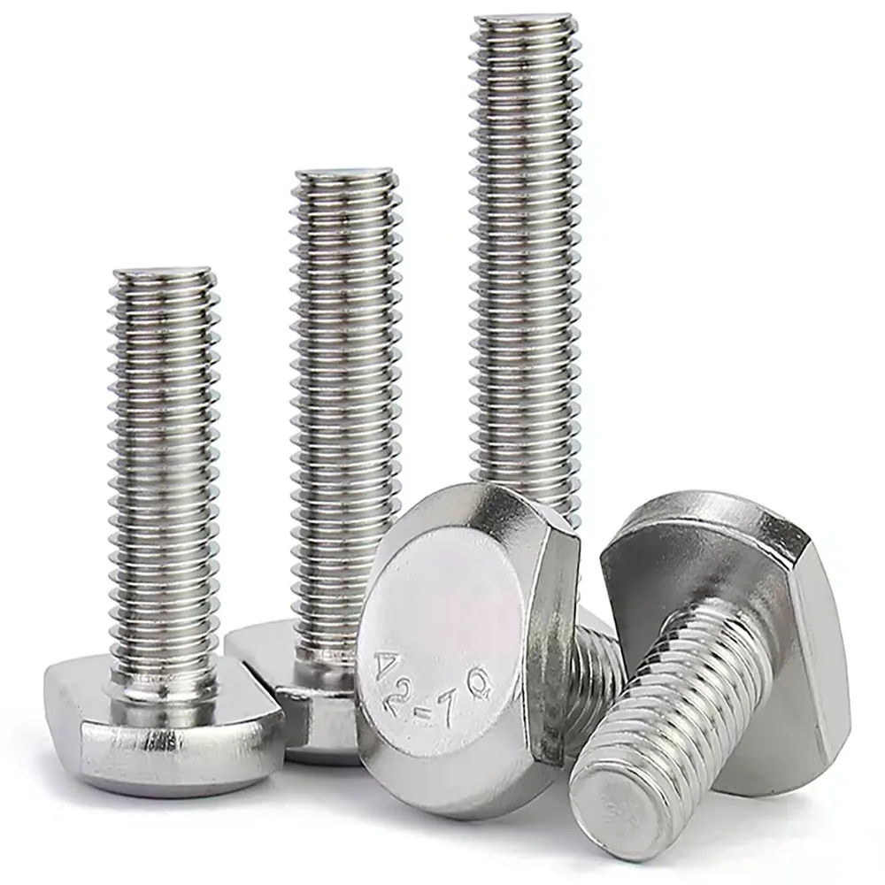 1/10Pc M5 M6 M8 M10 M12 304 A2 Stainless Steel T-Shape Hammer Head Bolt Groove Screw for T-Slot Chute Rail Miter Track GB37
