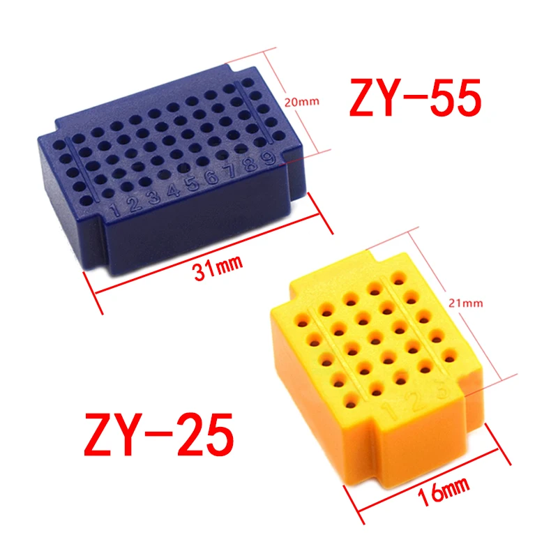 7pcs/1set ZY-25/55 ZY25 mini mini solderless breadboard PCB board test board solder Free