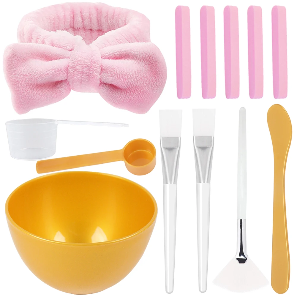 

3/21PCS Facials Tool Set Gold Mask Mixing Bowl With Facial Brushes Compressed Face Washing Puff Esthetician Cosmetic Applicators