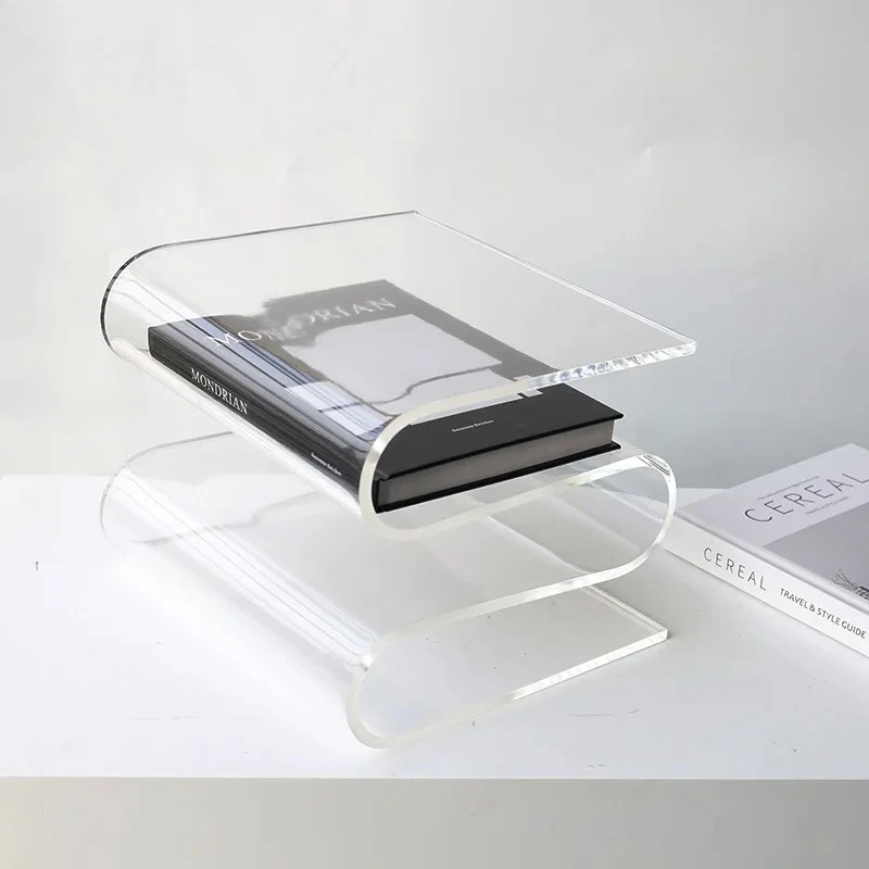 Minimalist W-shaped Magazine Racks Bookshelf File Book Organizer Shelves Acrylic Transparent Book Rack Room Aesthetic Decor