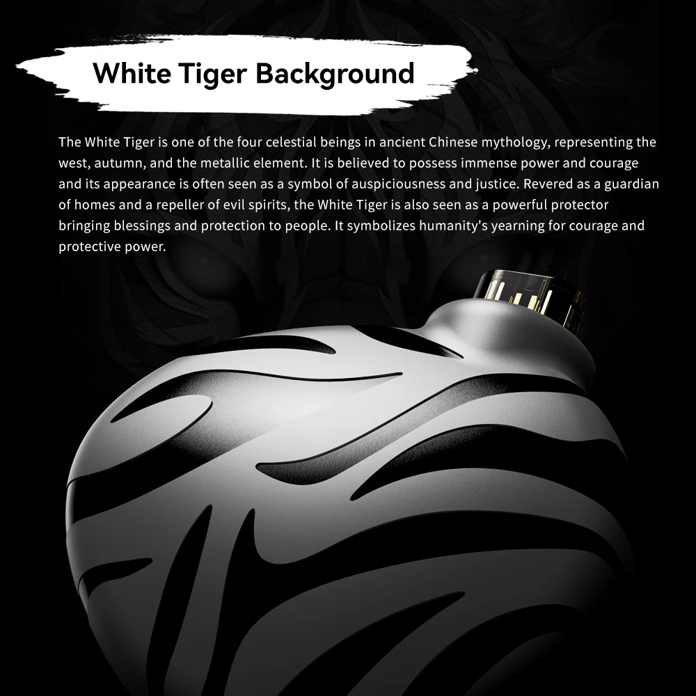 TRN White Tiger Hybrid Auriculares de diafragma plano con controlador dinámico dual y cable híbrido plateado de alta calidad