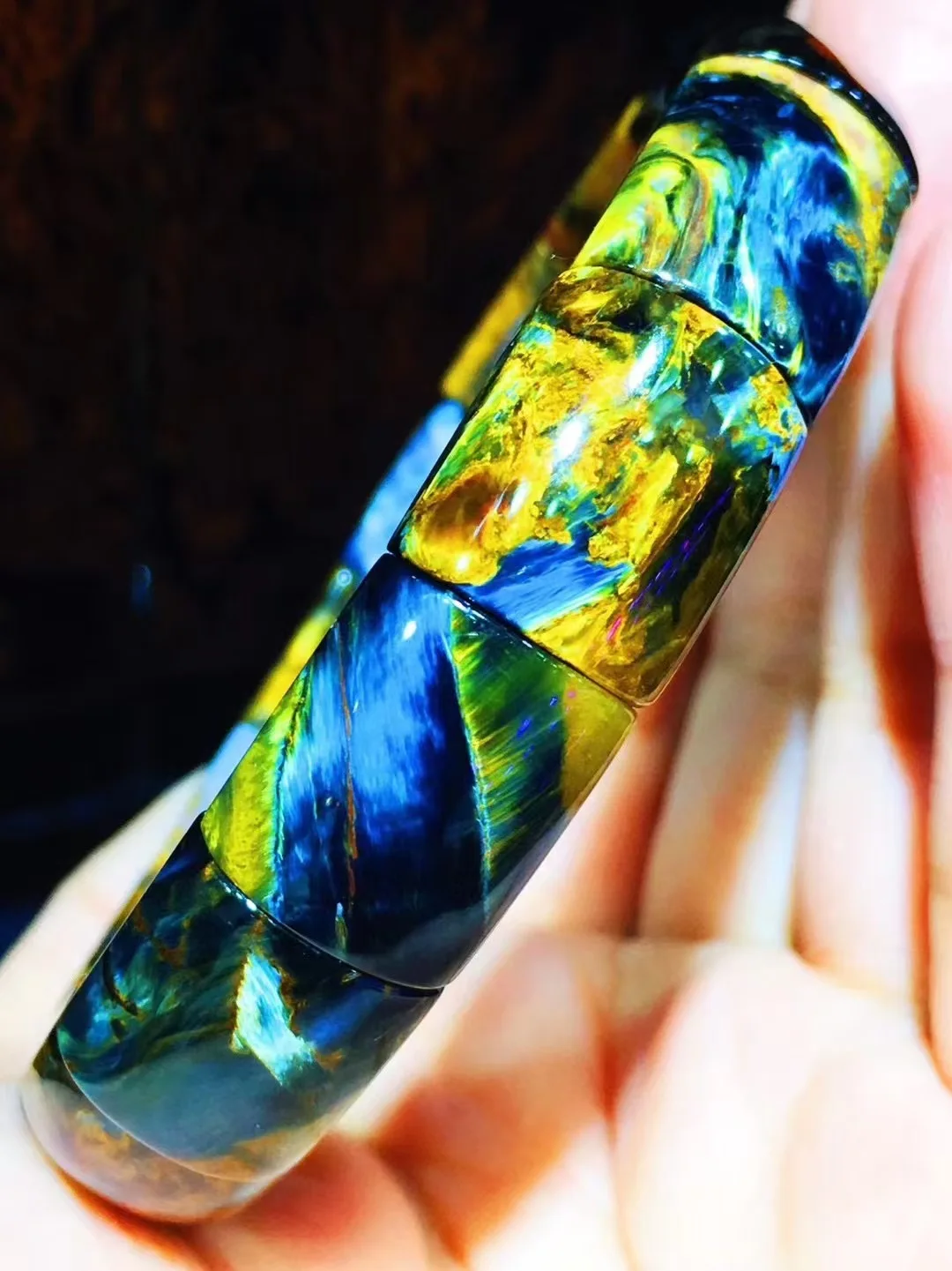 

Natural Blue Pietersite Chatoyant Bracelet Jewelry 16.3x13.2x7mm Rectangle Healing Cat Eye Namibia For Women Men AAAAAA