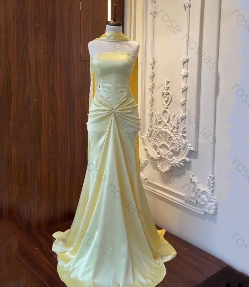 

Высокое качество по индивидуальному заказу Charmeuse со стразами и складками Русалка длиной до пола, на заказ, роскошный вечер, элегантная вечеринка, свадьба