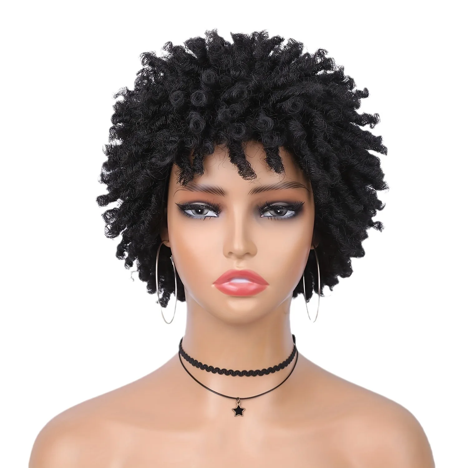 Wig African Explosion Head Covering Dirty Braid Head Covering Wig Head Covering African Explosion Fluffy Curly Wig