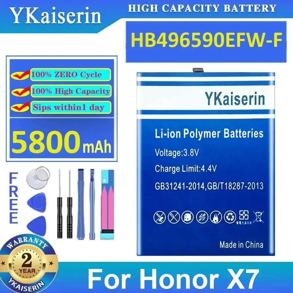 

For Honor X7 5800Mah Mobile Phone Battery Reliable Replacement HB496590EFW-F