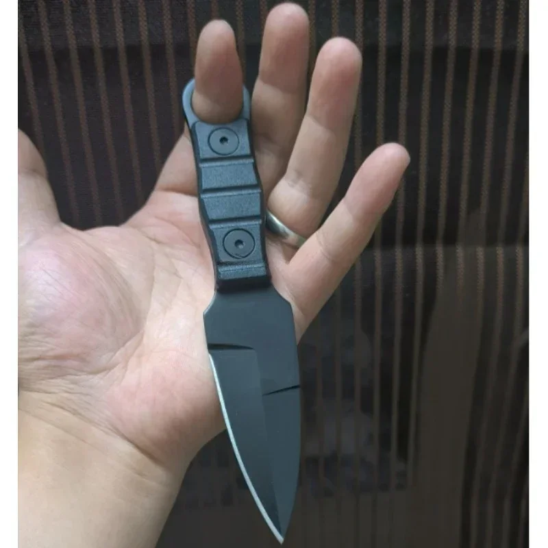 2024 Mini cuchillo recto de aventura para acampar al aire libre, cuchillo de supervivencia de autodefensa portátil edc con funda K, alta dureza