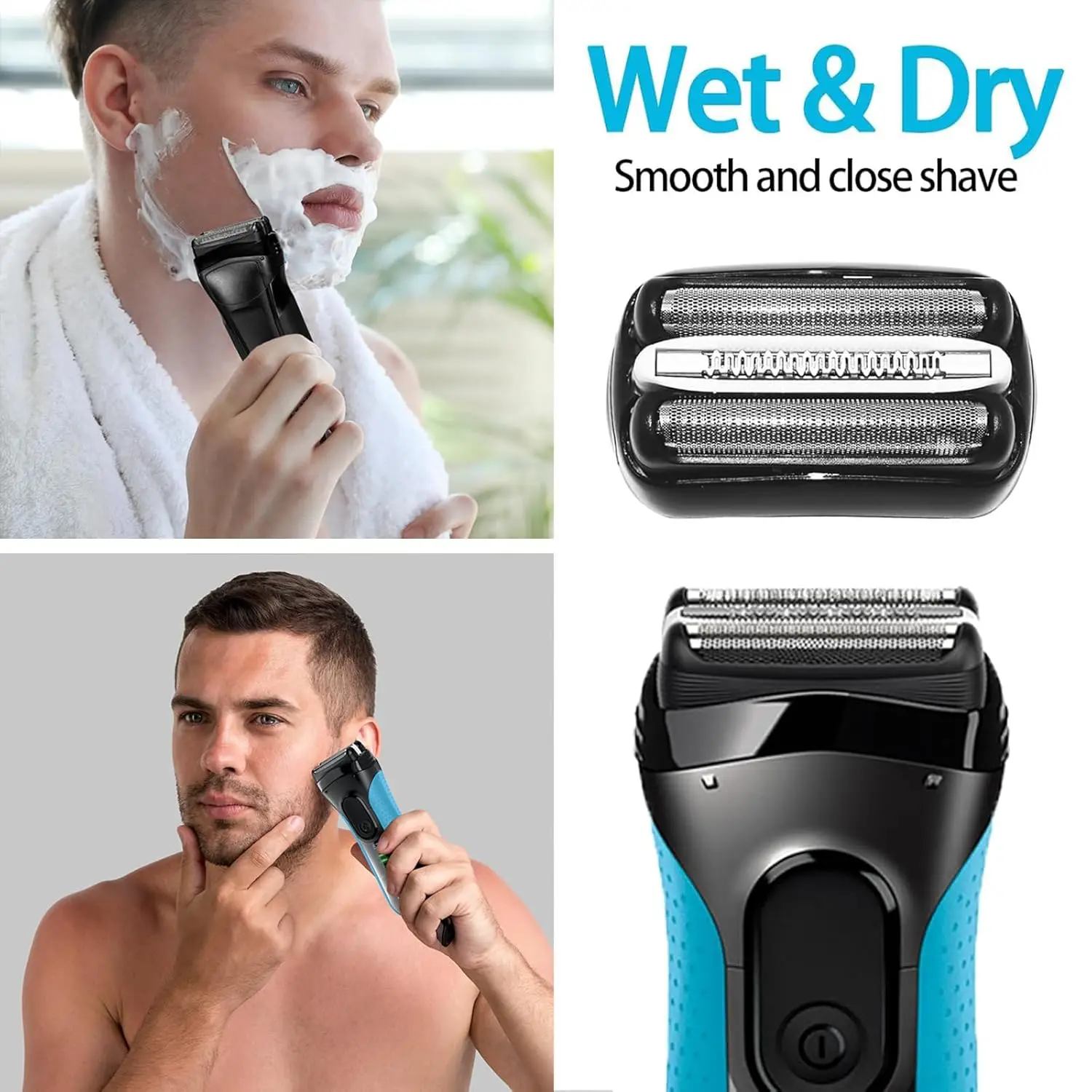 2Pack 32B Series 3 Electric Shaver Replacement Head Accessories for S3 Foil & Cutter Razor Heads, Applicable for Brau*n S3