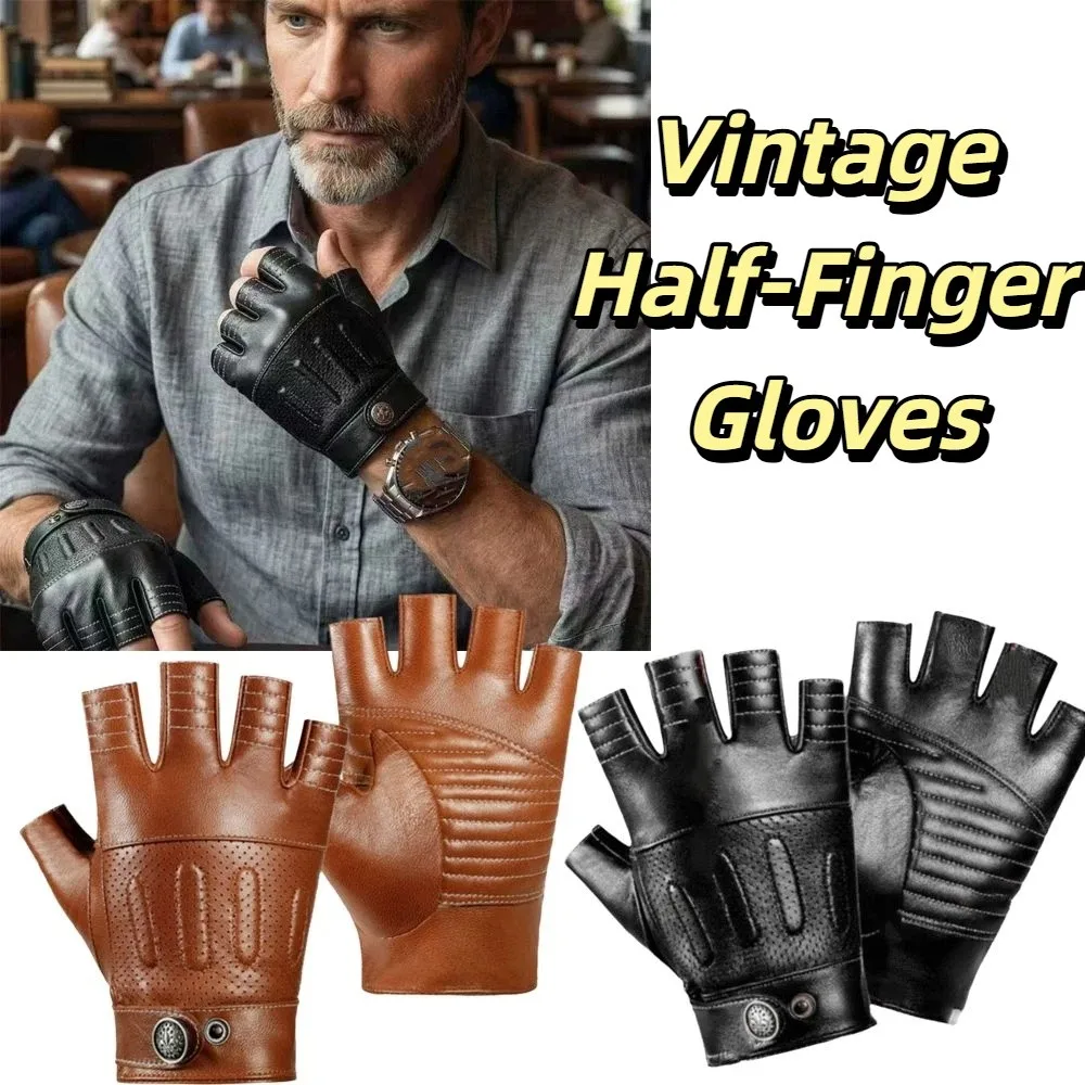 

Мужские винтажные перчатки из натуральной овечьей кожи, мягкий материал, классический ретро-стиль, прочная строчка
