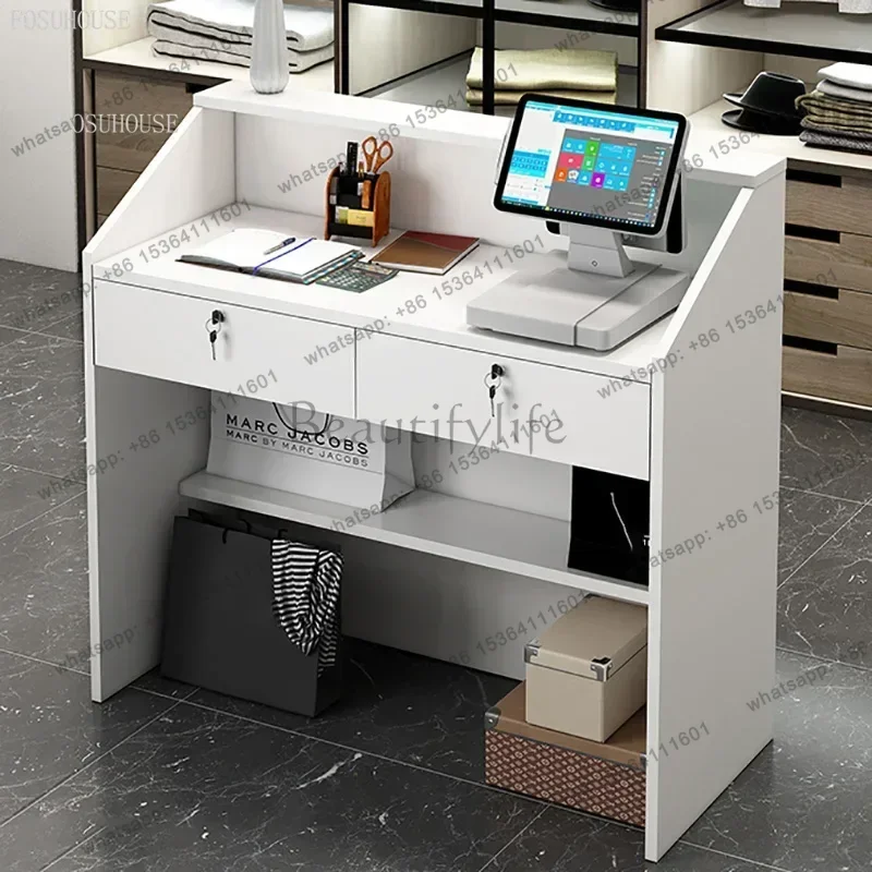 

Modern Reception Desks Office Furniture Simple Bar Counter Commercial Clothing Store Cashier Desk Barber Shop Reception Desks EE