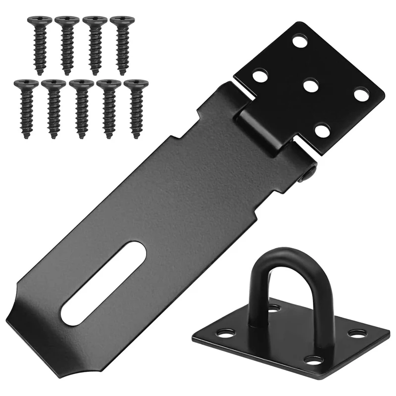 4 inch door buckle lock stainless steel hanging lock door buckle with fixing screw is suitable for external door and window cabi