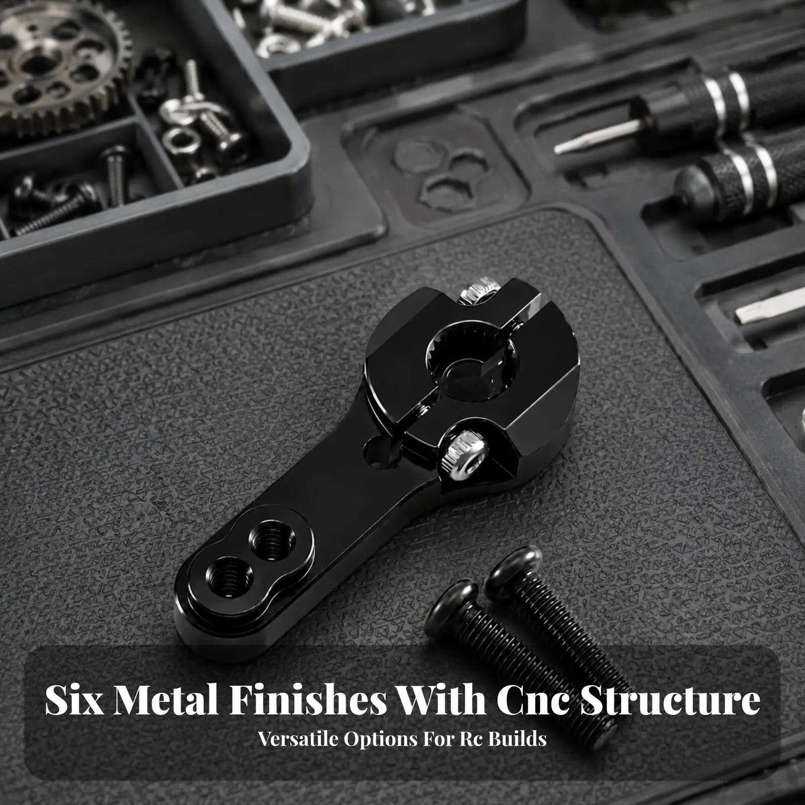 25T Metal Servo Arm for RC Car Steering with Locking Screw and Adjustable Linkage Point