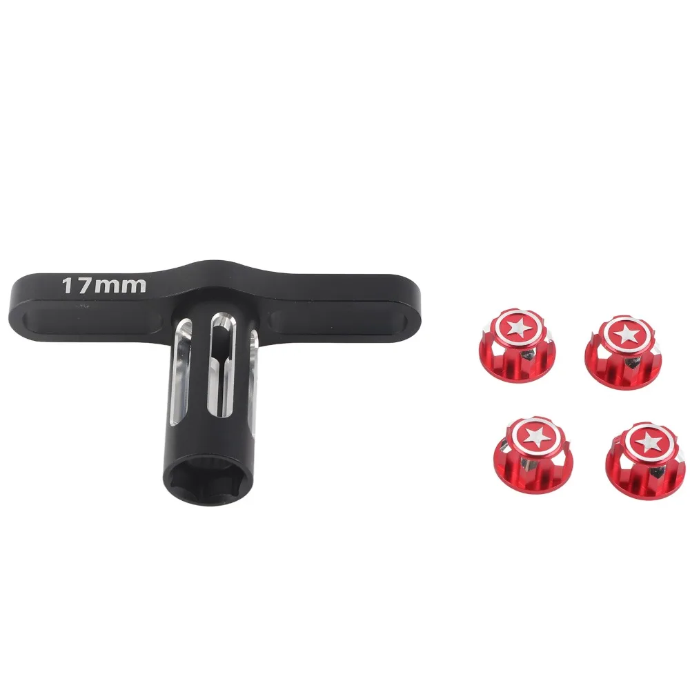 17mm Wheel Hex Nuts Sleeve With Coupling Hub Nut Cap 1/8 1/10 Scale Hex Nuts Installation Tool RC Car Wrench Tool For RC Car