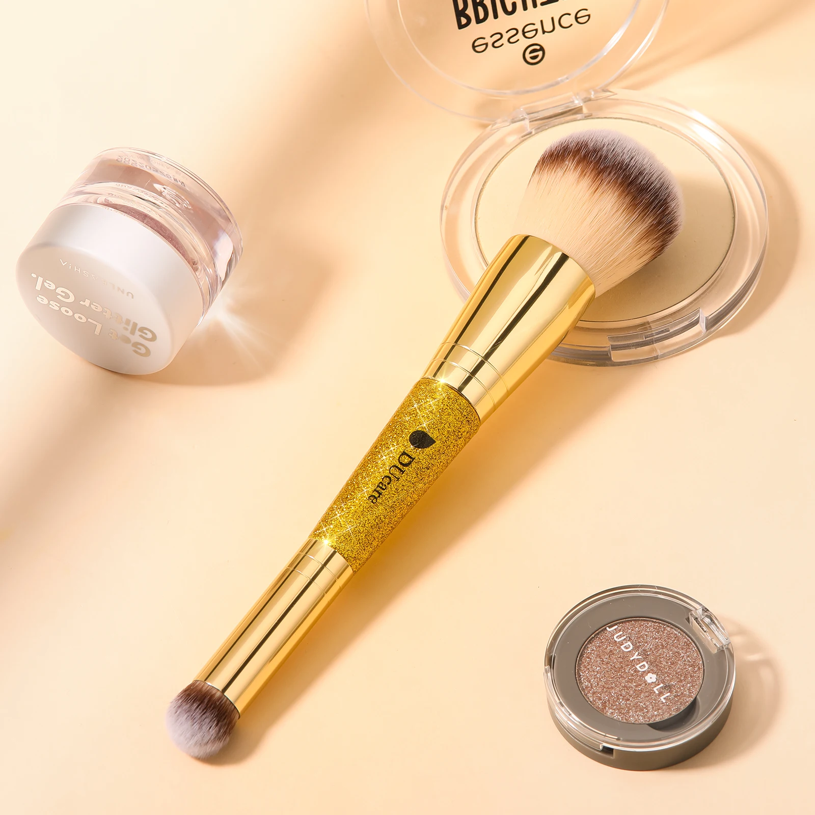 DUcare Dou-ended Powder Brush Concealer Brush Makeup Brushes Perfect for Rounded Taperd Liquid Cream Blending Buffing Foundation