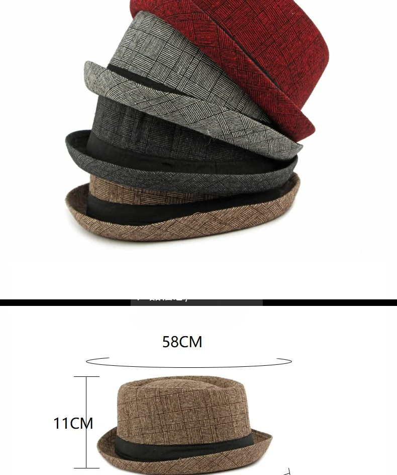 Neue Herbst- und Winterhüte für Herren Britische Retro-Jazzhüte Rundkopf-Hüte mit Kleinem Schirm Klassische Karierte Hüte im Gentleman-Stil für Damen – Detail 18