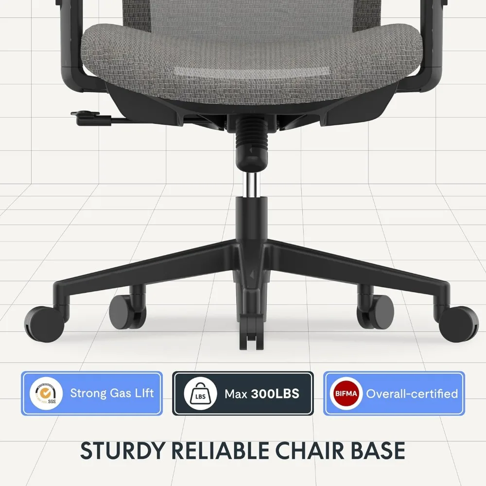 OC3B-Chaise de Bureau Ergonomique, Siège d'Ordinateur en Maille Réglable, Recommandé