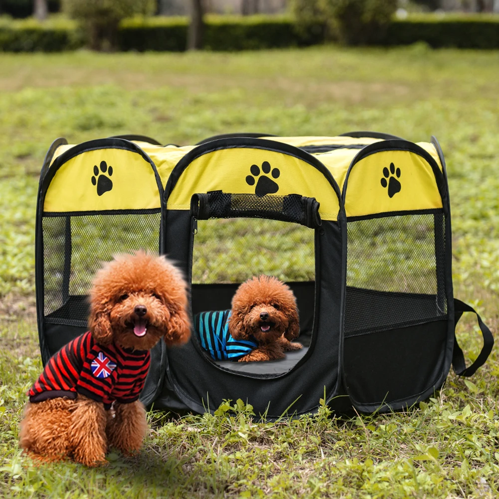 Pet Tent Octagonal Rest Scratch Resistant Dog House Exercise Portable Removable Oxford Cloth Waterproof Folding Outdoor Washable