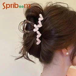 Love Heart Hair Clips for Women Temperament Hair Claws Clip Simple Girls Hair Accessories Korean Simple Headwear 2024 New