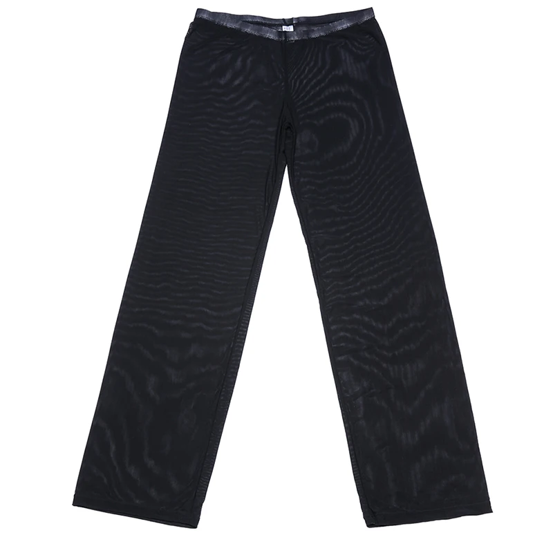 Pinky Senson-Pijama Sexy para hombre, pantalones de dormir de satén a cuadros, transparentes