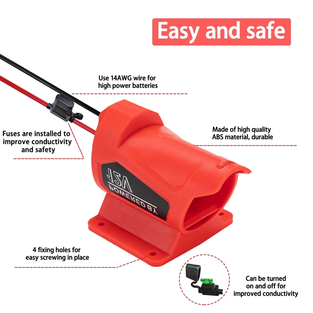 Ruota adattatore batteria AB11-Power per batteria 12V M12 con connettore fusibile calibro 14