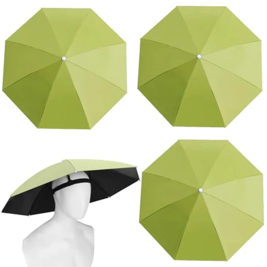 

4 Pack Umbrella Hats, 27" Hands-Free Head Umbrealla Hats for Adult, Folding Waterproof Umbrella Cap With Head Strap for Outdoor