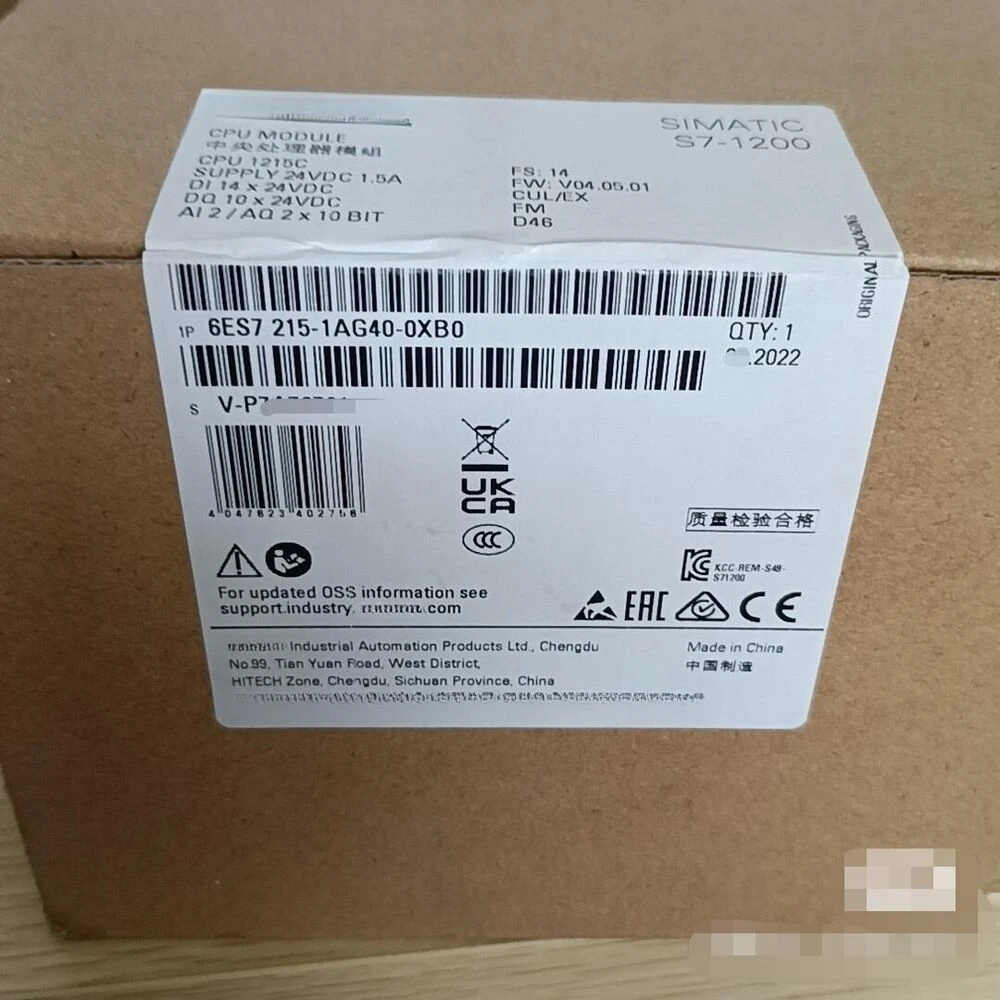 Brand New 6ES7215-1AG40-0XB0 6ES7 215-1AG40-0XB0 SIMATIC S7-1200 CPU 1215C Compact CPU DC/DC/DC Module