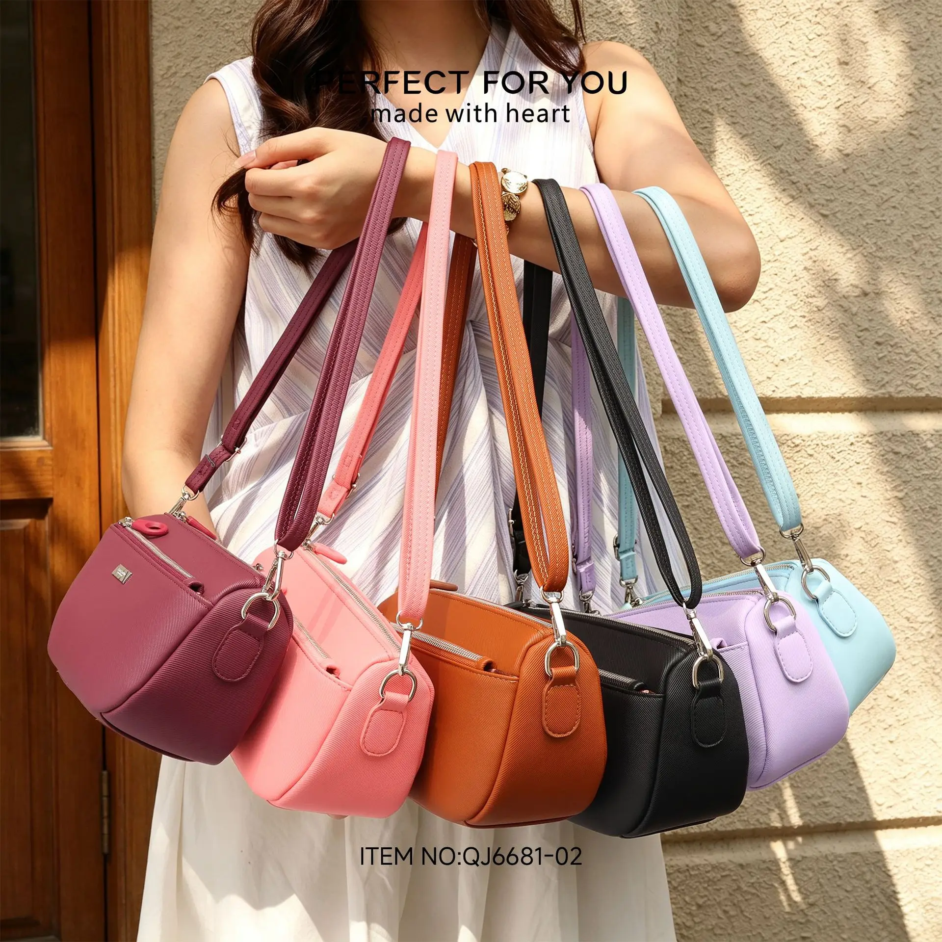 PU leather simple women's single shoulder bag, large capacity, multi-layer, women's wide shoulder strap crossbody bag