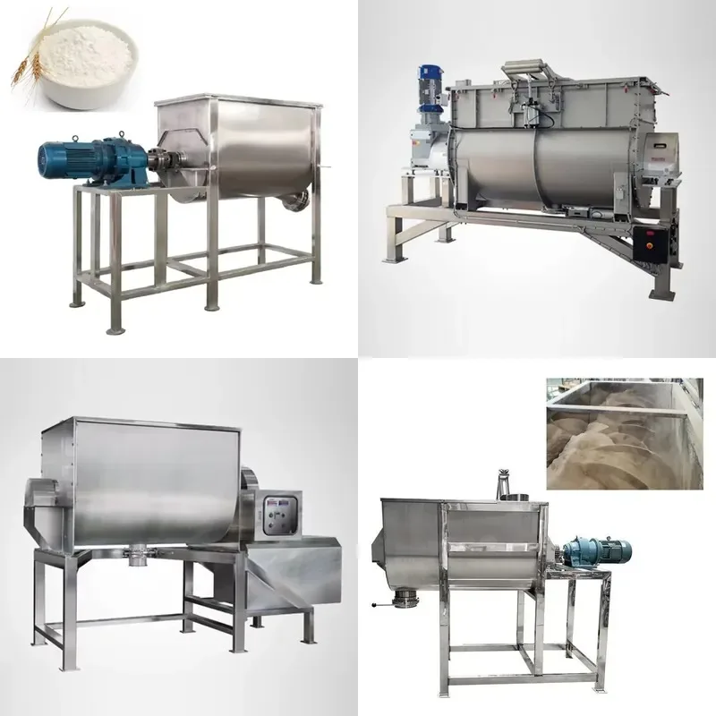 U Shaped Powder Particle Mixer Stainless Steel Drum Food Horizontal Spiral Mixer