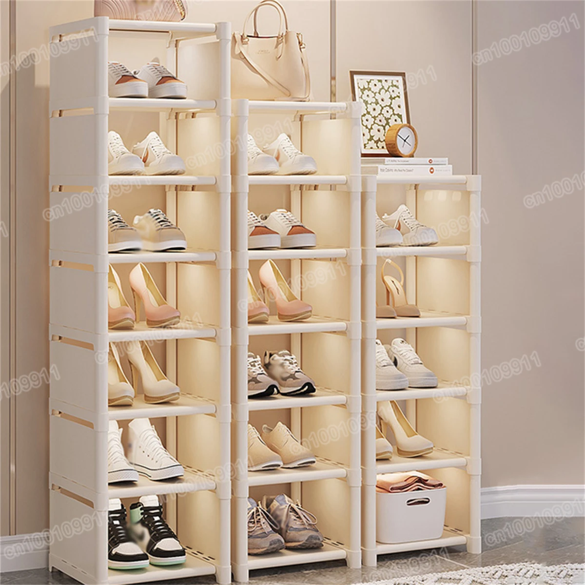 Shoe Rack Storage Organizer Folded 4-8layer Wall Corner Storage Rack Space Saving Shoe Racks for Closet