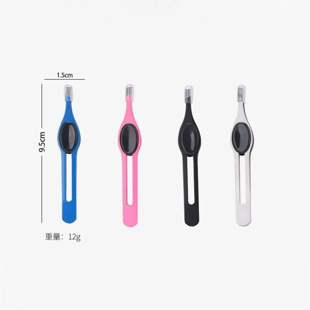 Non-slip Handle Stainless Steel Tweezer Colorful Hair Removal Slanted Eye Brow Clips Durable Wear-resistant