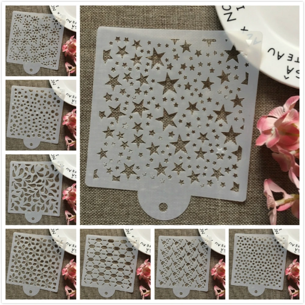 

8Pcs/Set 15cm Stars Drop Dot DIY Layering Stencils Wall Painting Scrapbook Coloring Embossing Album Decorative Card Template