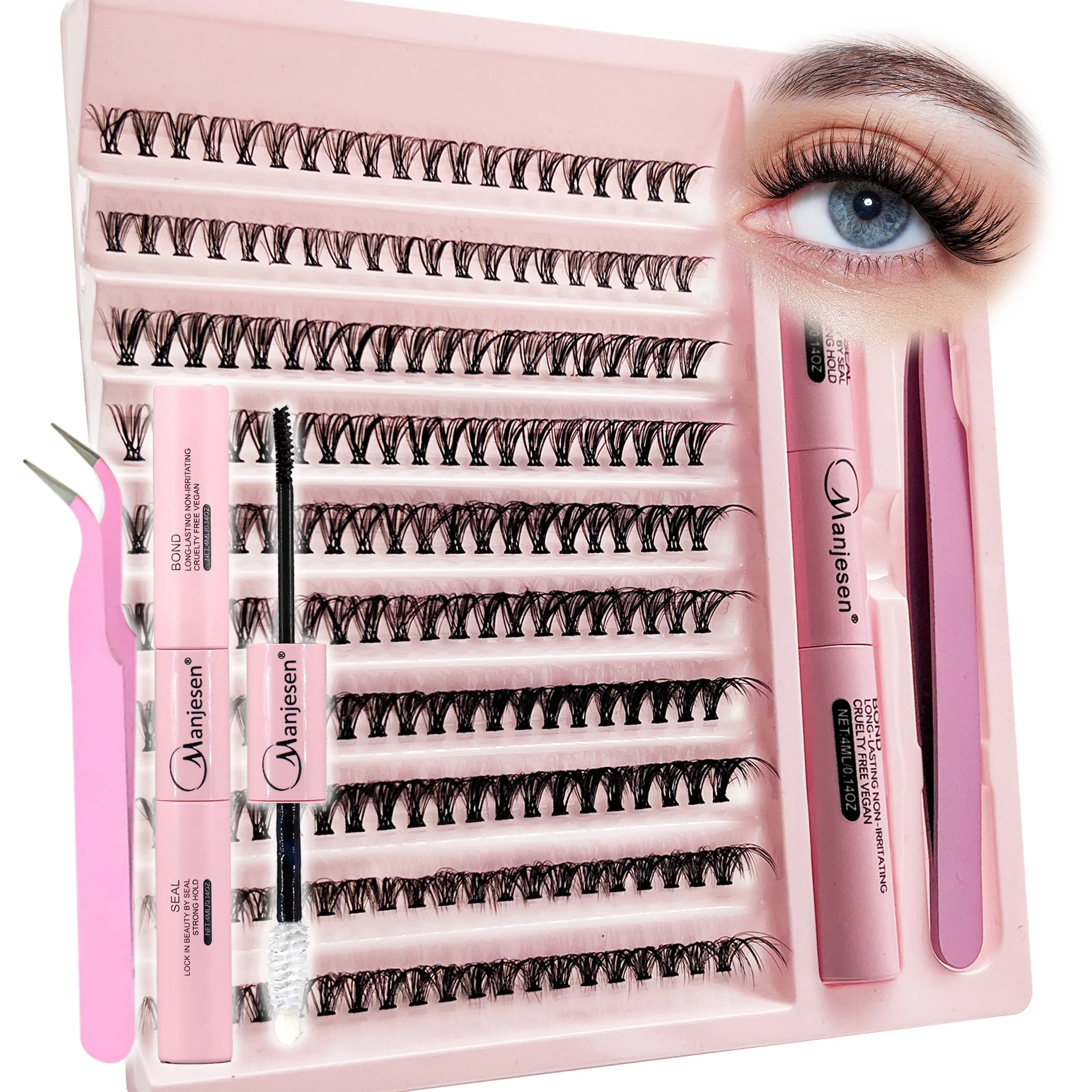 DIY Lashes Extension Kit Eyelashes 200 PCS Clusters Lash Bond and Seal Makeup Tools for Gluing  Lashes Gluing Glue  Accessories