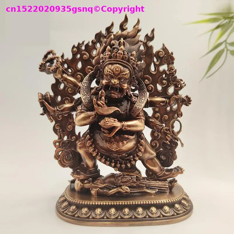 Buddhist supplies articles copper buddha statue Six-armed Maha kala datsar  Shadbhuja Mahesvara Buddhist offer sacrifices